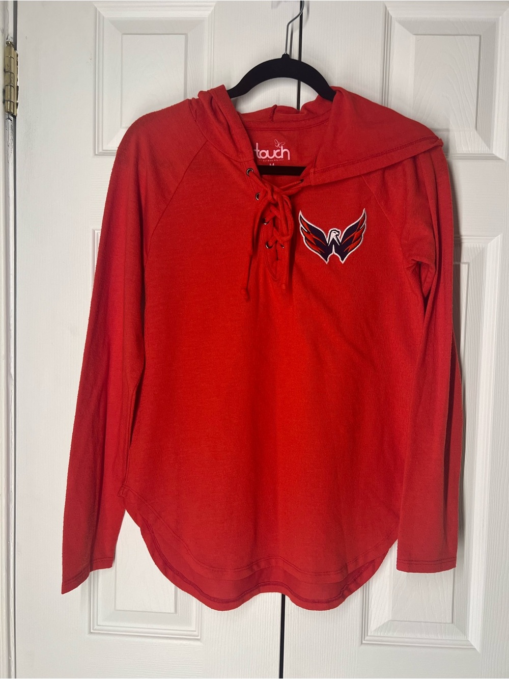 Washington Capitals Women’s Touch by Alyssa Milano Red Lace-Up Hooded Pullover